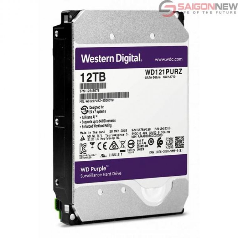 Ổ cứng Western Digital Purple 12TB 3.5