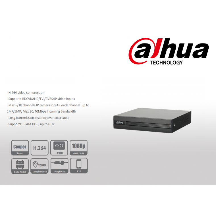 Đầu ghi hình HDCVI/TVI/AHD và IP 4 kênh DAHUA XVR1A04