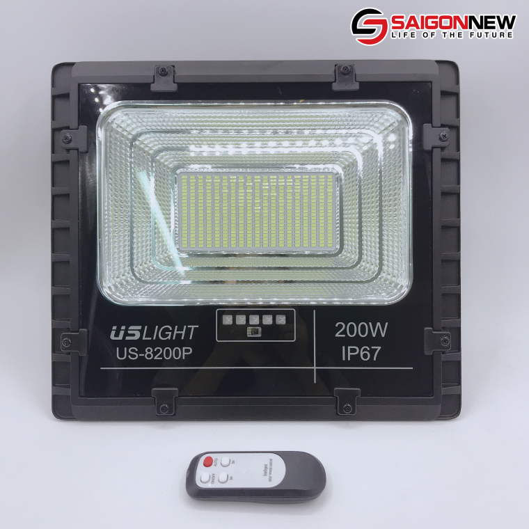 Đèn pha năng lượng mặt trời cao cấp 200W USLIGHT US-8200P Nhôm IP67
